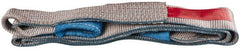 Value Collection - 9' Long x 3" Wide, 4,800 Lb Vertical Capacity, 1 Ply, Polyester Web Sling - 3,800 Lb Choker Capacity, with Eye & Eye (Flat) - Exact Tooling