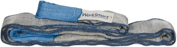 Value Collection - 16' Long x 3" Wide, 4,800 Lb Vertical Capacity, 1 Ply, Polyester Web Sling - 3,800 Lb Choker Capacity, with Eye & Eye (Flat) - Exact Tooling
