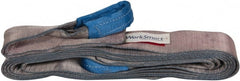 Value Collection - 20' Long x 3" Wide, 4,800 Lb Vertical Capacity, 1 Ply, Polyester Web Sling - 3,800 Lb Choker Capacity, with Eye & Eye (Flat) - Exact Tooling