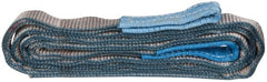 Value Collection - 8' Long x 1" Wide, 3,200 Lb Vertical Capacity, 2 Ply, Polyester Web Sling - 2,500 Lb Choker Capacity, Silver (Color), with Eye & Eye (Flat) - Exact Tooling