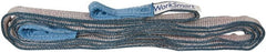 Value Collection - 12' Long x 1" Wide, 3,200 Lb Vertical Capacity, 2 Ply, Polyester Web Sling - 2,500 Lb Choker Capacity, Silver (Color), with Eye & Eye (Flat) - Exact Tooling
