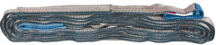 Value Collection - 16' Long x 1" Wide, 3,200 Lb Vertical Capacity, 2 Ply, Polyester Web Sling - 2,500 Lb Choker Capacity, with Eye & Eye (Flat) - Exact Tooling