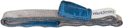 Value Collection - 6' Long x 2" Wide, 6,400 Lb Vertical Capacity, 2 Ply, Polyester Web Sling - 5,000 Lb Choker Capacity, Silver (Color), with Eye & Eye (Flat) - Exact Tooling