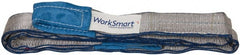 Value Collection - 7' Long x 2" Wide, 6,400 Lb Vertical Capacity, 2 Ply, Polyester Web Sling - 5,000 Lb Choker Capacity, Silver (Color), with Eye & Eye (Flat) - Exact Tooling