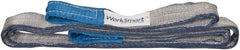 Value Collection - 9' Long x 2" Wide, 6,400 Lb Vertical Capacity, 2 Ply, Polyester Web Sling - 5,000 Lb Choker Capacity, Silver (Color), with Eye & Eye (Flat) - Exact Tooling