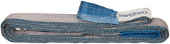 Value Collection - 10' Long x 2" Wide, 6,400 Lb Vertical Capacity, 2 Ply, Polyester Web Sling - 5,000 Lb Choker Capacity, Silver (Color), with Eye & Eye (Flat) - Exact Tooling