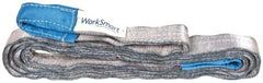 Value Collection - 14' Long x 2" Wide, 6,400 Lb Vertical Capacity, 2 Ply, Polyester Web Sling - 5,000 Lb Choker Capacity, with Eye & Eye (Flat) - Exact Tooling