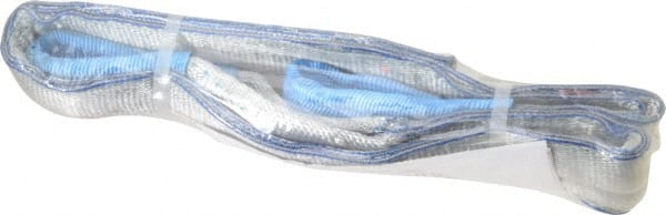 Value Collection - 5' Long x 3" Wide, 8,600 Lb Vertical Capacity, 2 Ply, Polyester Web Sling - 6,900 Lb Choker Capacity, with Eye & Eye (Flat) - Exact Tooling