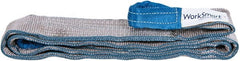 Value Collection - 9' Long x 3" Wide, 8,600 Lb Vertical Capacity, 2 Ply, Polyester Web Sling - 6,900 Lb Choker Capacity, with Eye & Eye (Flat) - Exact Tooling