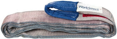 Value Collection - 10' Long x 3" Wide, 8,600 Lb Vertical Capacity, 2 Ply, Polyester Web Sling - 6,900 Lb Choker Capacity, Silver (Color), with Eye & Eye (Flat) - Exact Tooling