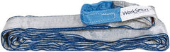 Value Collection - 14' Long x 3" Wide, 8,600 Lb Vertical Capacity, 2 Ply, Polyester Web Sling - 6,900 Lb Choker Capacity, with Eye & Eye (Flat) - Exact Tooling