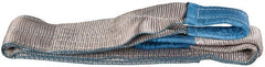 Value Collection - 4' Long x 4" Wide, 11,500 Lb Vertical Capacity, 2 Ply, Polyester Web Sling - 9,200 Lb Choker Capacity, with Eye & Eye (Flat) - Exact Tooling