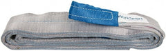 Value Collection - 10' Long x 4" Wide, 11,500 Lb Vertical Capacity, 2 Ply, Polyester Web Sling - 9,200 Lb Choker Capacity, Silver (Color), with Eye & Eye (Flat) - Exact Tooling