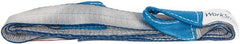 Value Collection - 6' Long x 2" Wide, 3,200 Lb Vertical Capacity, 1 Ply, Polyester Web Sling - 2,500 Lb Choker Capacity, Silver (Color), with Eye & Eye (Twisted) - Exact Tooling