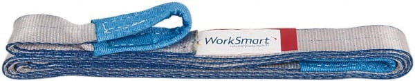 Value Collection - 12' Long x 2" Wide, 3,200 Lb Vertical Capacity, 1 Ply, Polyester Web Sling - 2,500 Lb Choker Capacity, with Eye & Eye (Twisted) - Exact Tooling