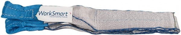 Value Collection - 4' Long x 3" Wide, 4,800 Lb Vertical Capacity, 1 Ply, Polyester Web Sling - 3,800 Lb Choker Capacity, with Eye & Eye (Twisted) - Exact Tooling