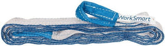 Value Collection - 10' Long x 1" Wide, 3,200 Lb Vertical Capacity, 2 Ply, Polyester Web Sling - 2,500 Lb Choker Capacity, with Eye & Eye (Twisted) - Exact Tooling