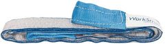 Value Collection - 4' Long x 2" Wide, 6,400 Lb Vertical Capacity, 2 Ply, Polyester Web Sling - 5,000 Lb Choker Capacity, Silver (Color), with Eye & Eye (Twisted) - Exact Tooling