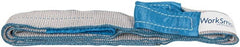 Value Collection - 6' Long x 2" Wide, 6,400 Lb Vertical Capacity, 2 Ply, Polyester Web Sling - 5,000 Lb Choker Capacity, Silver (Color), with Eye & Eye (Twisted) - Exact Tooling