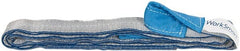 Value Collection - 8' Long x 2" Wide, 6,400 Lb Vertical Capacity, 2 Ply, Polyester Web Sling - 5,000 Lb Choker Capacity, Silver (Color), with Eye & Eye (Twisted) - Exact Tooling