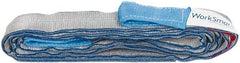 Value Collection - 10' Long x 2" Wide, 6,400 Lb Vertical Capacity, 2 Ply, Polyester Web Sling - 5,000 Lb Choker Capacity, Silver (Color), with Eye & Eye (Twisted) - Exact Tooling