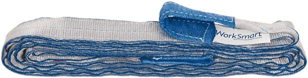Value Collection - 14' Long x 2" Wide, 6,400 Lb Vertical Capacity, 2 Ply, Polyester Web Sling - 5,000 Lb Choker Capacity, with Eye & Eye (Twisted) - Exact Tooling