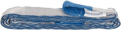 Value Collection - 14' Long x 2" Wide, 6,400 Lb Vertical Capacity, 2 Ply, Polyester Web Sling - 5,000 Lb Choker Capacity, with Eye & Eye (Twisted) - Exact Tooling
