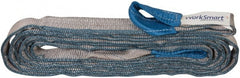 Value Collection - 20' Long x 2" Wide, 6,400 Lb Vertical Capacity, 2 Ply, Polyester Web Sling - 5,000 Lb Choker Capacity, Silver (Color), with Eye & Eye (Twisted) - Exact Tooling