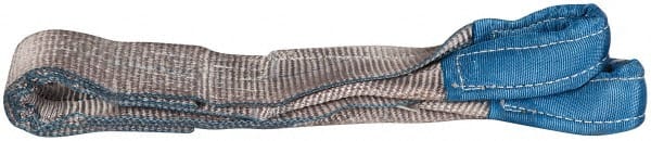 Value Collection - 3' Long x 3" Wide, 8,600 Lb Vertical Capacity, 2 Ply, Polyester Web Sling - 6,900 Lb Choker Capacity, with Eye & Eye (Twisted) - Exact Tooling