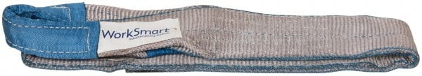 Value Collection - 4' Long x 3" Wide, 8,600 Lb Vertical Capacity, 2 Ply, Polyester Web Sling - 6,900 Lb Choker Capacity, with Eye & Eye (Twisted) - Exact Tooling