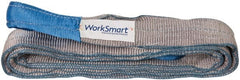 Value Collection - 10' Long x 3" Wide, 8,600 Lb Vertical Capacity, 2 Ply, Polyester Web Sling - 6,900 Lb Choker Capacity, Silver (Color), with Eye & Eye (Twisted) - Exact Tooling