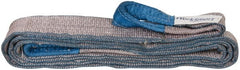 Value Collection - 12' Long x 3" Wide, 8,600 Lb Vertical Capacity, 2 Ply, Polyester Web Sling - 6,900 Lb Choker Capacity, Silver (Color), with Eye & Eye (Twisted) - Exact Tooling