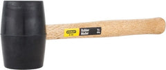 Stanley - 1 Lb Head Rubber Mallet - 13-1/2" OAL, 11" Long Wood Handle - Exact Tooling