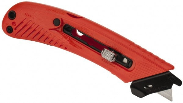 PHC - Retractable Utility Knife - 1-5/8" Blade, Red Plastic Handle, 1 Blade Included - Exact Tooling