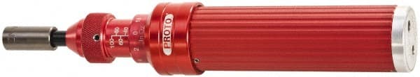 Proto - 1 Piece, 7 to 36 In/Lb, Adjustable Torque Limiting Screwdriver - 7-3/16" OAL, 1/4" Drive, 1 In/Lb Graduation - Exact Tooling