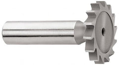 Whitney Tool Co. - 3/4" Diam x 7/64" Face Width, Cobalt, 14 Teeth, Shank Connection Woodruff Keyseat Cutter - Uncoated, 2-7/64" OAL x 1/2" Shank, Straight Teeth - Exact Tooling