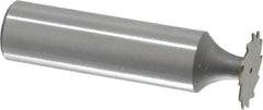 Whitney Tool Co. - 5/8" Diam x 0.02" Face Width, Cobalt, 12 Teeth, Shank Connection Woodruff Keyseat Cutter - Uncoated, 2-1/64" OAL x 1/2" Shank, Straight Teeth - Exact Tooling