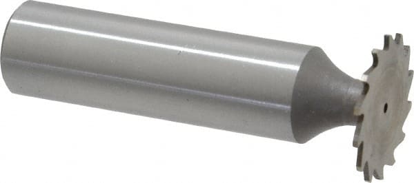 Whitney Tool Co. - 3/4" Diam x 1/32" Face Width, Cobalt, 14 Teeth, Shank Connection Woodruff Keyseat Cutter - Uncoated, 2-1/32" OAL x 1/2" Shank, Straight Teeth - Exact Tooling