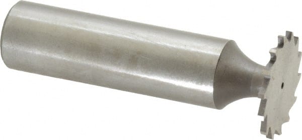 Whitney Tool Co. - 3/4" Diam x 3/64" Face Width, Cobalt, 14 Teeth, Shank Connection Woodruff Keyseat Cutter - Uncoated, 2-3/64" OAL x 1/2" Shank, Straight Teeth - Exact Tooling