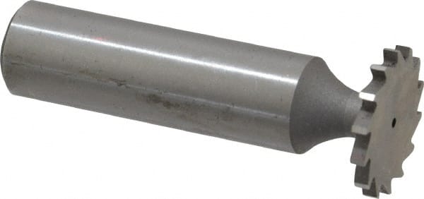 Whitney Tool Co. - 3/4" Diam x 5/64" Face Width, Cobalt, 14 Teeth, Shank Connection Woodruff Keyseat Cutter - Uncoated, 2-5/64" OAL x 1/2" Shank, Straight Teeth - Exact Tooling