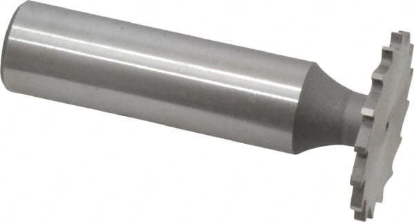 Whitney Tool Co. - 1" Diam x 1/16" Face Width, Cobalt, 16 Teeth, Shank Connection Woodruff Keyseat Cutter - Uncoated, 2-1/16" OAL x 1/2" Shank, Straight Teeth - Exact Tooling