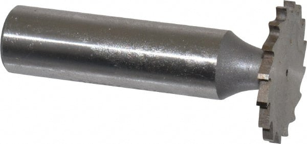 Whitney Tool Co. - 1" Diam x 5/64" Face Width, Cobalt, 16 Teeth, Shank Connection Woodruff Keyseat Cutter - Uncoated, 2-5/64" OAL x 1/2" Shank, Straight Teeth - Exact Tooling