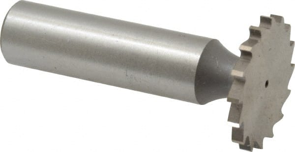 Whitney Tool Co. - 1" Diam x 3/32" Face Width, Cobalt, 16 Teeth, Shank Connection Woodruff Keyseat Cutter - Uncoated, 2-3/32" OAL x 1/2" Shank, Straight Teeth - Exact Tooling