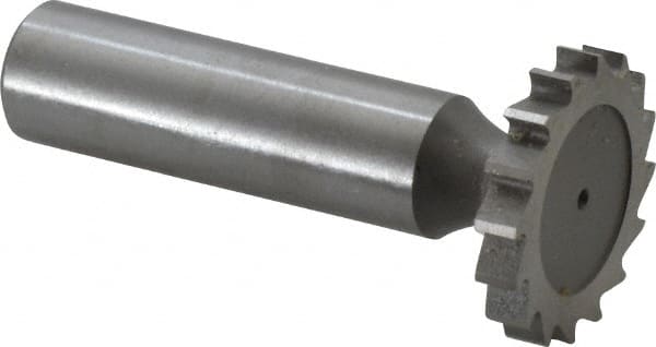 Whitney Tool Co. - 1" Diam x 11/64" Face Width, Cobalt, 16 Teeth, Shank Connection Woodruff Keyseat Cutter - Uncoated, 2-11/64" OAL x 1/2" Shank, Straight Teeth - Exact Tooling