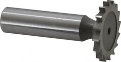 Whitney Tool Co. - 1-1/8" Diam x 1/8" Face Width, Cobalt, 16 Teeth, Shank Connection Woodruff Keyseat Cutter - Uncoated, 2-1/8" OAL x 1/2" Shank, Straight Teeth - Exact Tooling