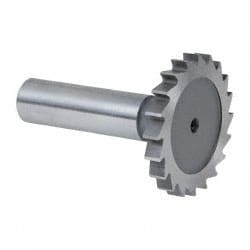 Whitney Tool Co. - 1-1/2" Diam x 3/16" Face Width, Cobalt, 20 Teeth, Shank Connection Woodruff Keyseat Cutter - Uncoated, 2-3/8" OAL x 1/2" Shank, Straight Teeth - Exact Tooling