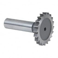 Whitney Tool Co. - 1-1/2" Diam x 3/16" Face Width, Cobalt, 20 Teeth, Shank Connection Woodruff Keyseat Cutter - Uncoated, 2-3/8" OAL x 1/2" Shank, Straight Teeth - Exact Tooling