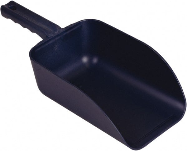 Remco - 82 oz Blue Polypropylene & Semi-Ferrous Additive Flat Bottom Scoop - 5.9" Wide x 3.3" Deep Bowl, 15.1" OAL - Exact Tooling