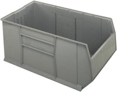 Quantum Storage - 175 Lb. Load Capacity, 41-7/8" Deep, Gray Polypropylene Hopper Stacking Bin - 17-1/2" High x 23-7/8" Wide x 41-7/8" Long - Exact Tooling