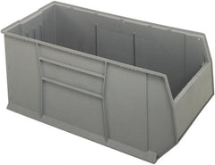 Quantum Storage - 175 Lb. Load Capacity, 41-7/8" Deep, Gray Polypropylene Hopper Stacking Bin - 17-1/2" High x 19-7/8" Wide x 41-7/8" Long - Exact Tooling